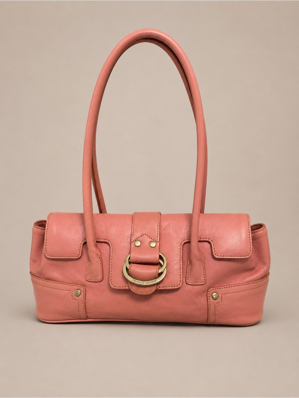 Vintage Y2K Franco Sarto Pink Leather Baquette Purse Handbag